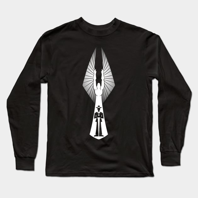 Black Art Deco Fantasy Design Long Sleeve T-Shirt by AnthonyPanics